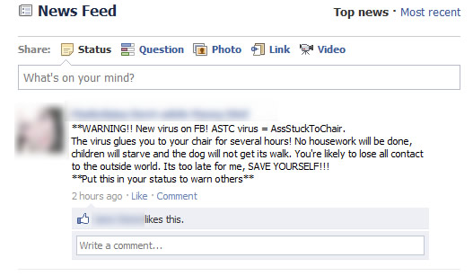 Facebook ASTC Virus