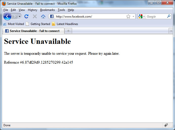 Facebook is down