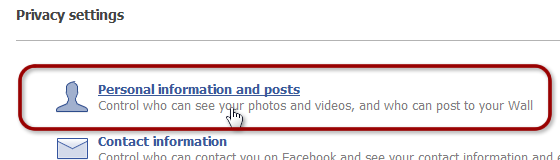 Facebook Personal Information and Posts