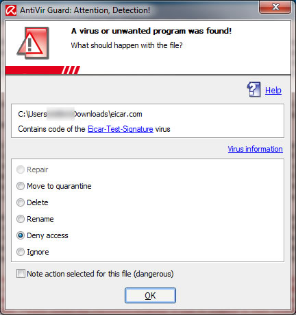 Antivirus Warning